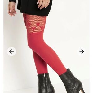 NWT- Blackmilk- Red Heart ❤️ Suspenders Hosiery-limited